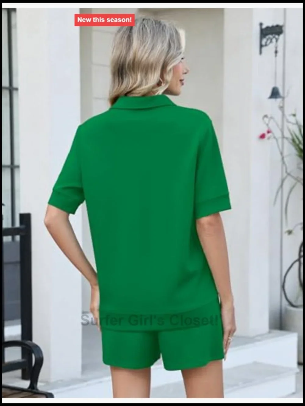 Womens Two Piece Sets Summer Shorts Matching Lounge Sets Polo Sweatsuit Travel